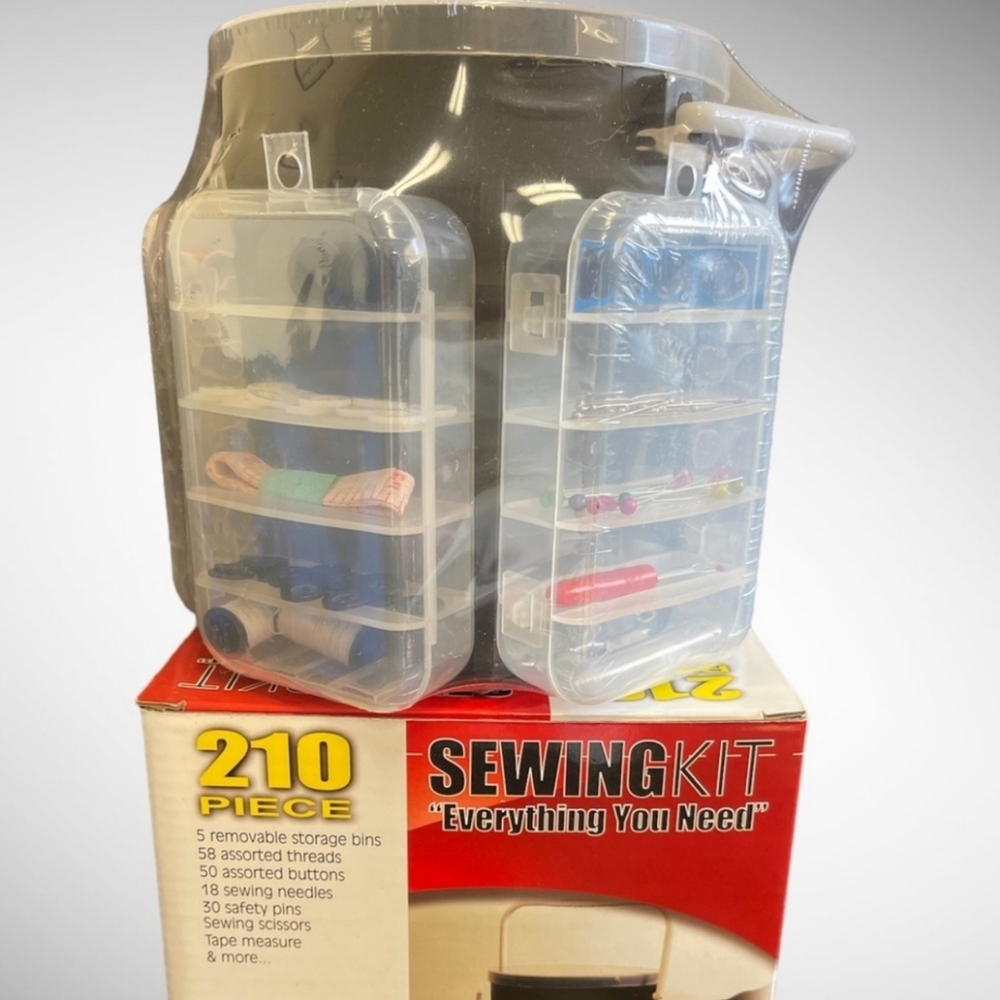 Sewing Kit 210pc with Storage Carry Case Needles Thread Handy Little Gift